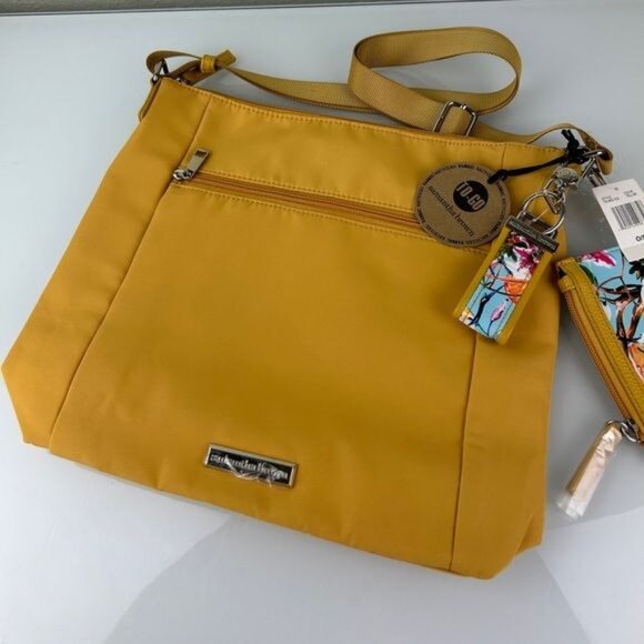 Samantha Brown To-Go Mustard Yellow Crossbody Purse w/ Keychain & Coin Purse NWT - Picture 4 of 16